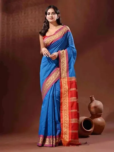 Glamorous Cotton Silk Saree with Blouse piece 