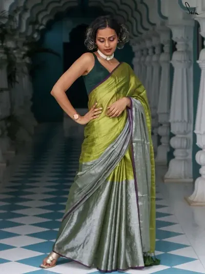 Alluring Tissue Saree with Blouse piece