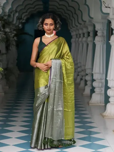 Trending Tissue Saree with Blouse piece 