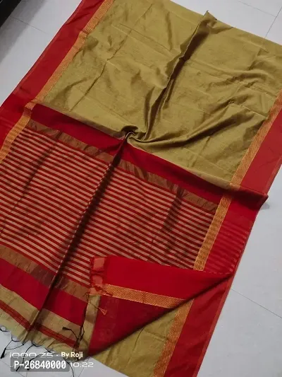 Stylish Handloom Cotton Silk Saree With Blouse Piece-thumb0