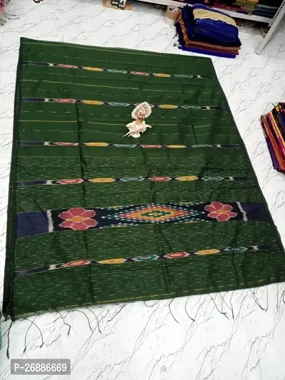 Stylish Handloom Cotton Silk Kotki Work Saree With Blouse Piece