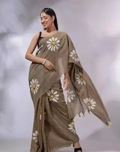 Trending Khadi Cotton Saree with Blouse piece 