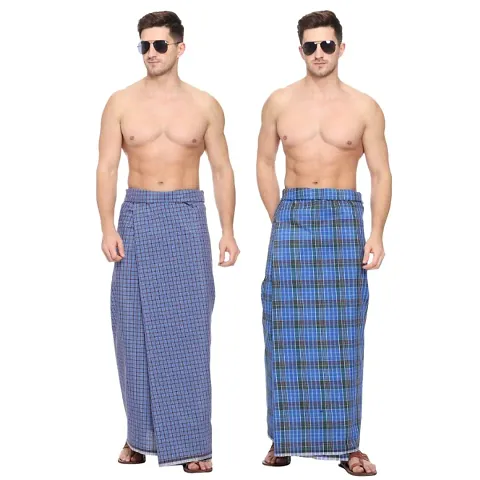 Checked Comfortable Unstitched Lungi Combo