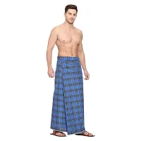 Small Check Comfortable Unstitched Lungi in 2 Meter Pack of 2-thumb1