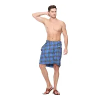 Small Check Comfortable Unstitched Lungi in 2 Meter Pack of 2-thumb2