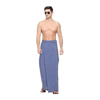 Small Check Comfortable Unstitched Lungi in 2 Meter Pack of 2-thumb3