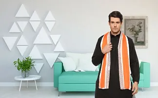 AHMADUN Narendra Modi Gamcha for BJP Rally in Very Soft Fabric, Orange color design length 1.9 Meter-thumb1