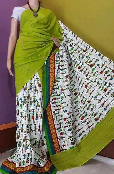 New In Cotton Saree with Blouse piece 