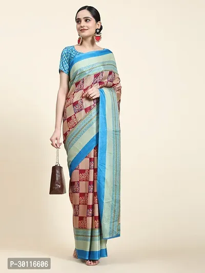 Beautiful Chiffon Woven Design Sarees With Blouse Piece-thumb0