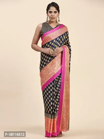 Beautiful Chiffon Woven Design Sarees With Blouse Piece-thumb0