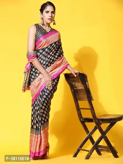 Beautiful Chiffon Woven Design Sarees With Blouse Piece