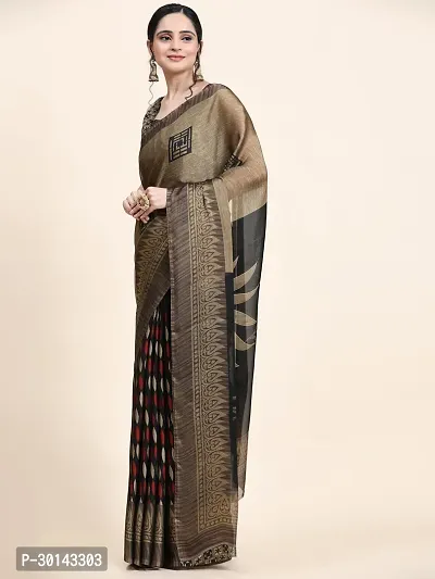 Stylish Chiffon Printed Sarees With Blouse Piece-thumb0
