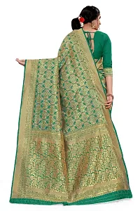 Woven Design Banarasi Art Silk Saree with Unstitched Blouse Piece for Women`s-thumb3