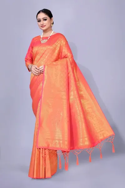 Jacquard Art Silk Sarees With Blouse Piece