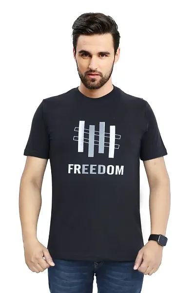 Men Blended Round Neck Half Sleeve T-Shirt