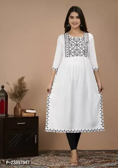 Beautiful Cotton Silk Stitched Embroidered Kurta for Women-thumb0