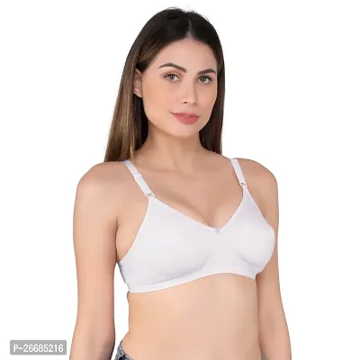 Stylish White Hosiery Solid Bras For Women