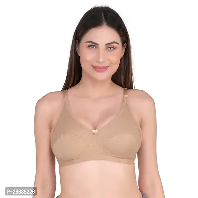 Stylish Beige Hosiery Solid Bras For Women-thumb0