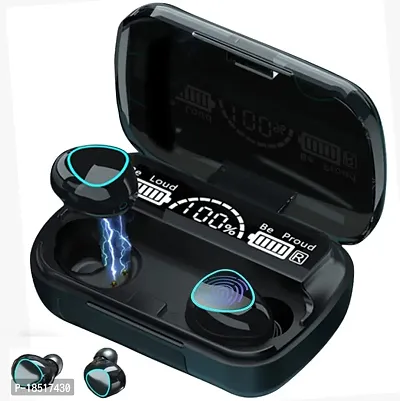 M10 TWS Bluetooth Earbuds Wireless Earbud, BT 5.3, HD Mic, 1800 Mah Powerbank, Stereo IPX7 Waterproof Wireless Earphoones (Black, In The Ear)