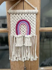 SUTRAM Macrame Wall hanging for kids room - Rainbow wall decor, 8X15inches-thumb2