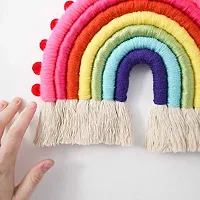 Paperiva Handcrafted Rainbow Wall Hanging Macrame Tassel for Kids Room Bedroom Decor-thumb1