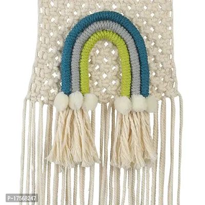 SUTRAM Macrame Wall hanging for kids room - Rainbow wall decor, 8X15inches-thumb5