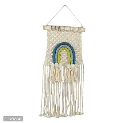 SUTRAM Macrame Wall hanging for kids room - Rainbow wall decor, 8X15inches