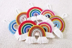 Paperiva Handcrafted Rainbow Wall Hanging Macrame Tassel for Kids Room Bedroom Decor-thumb2