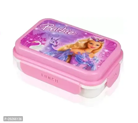 Classic Barbie Leak-Proof Plastic Lunch Box Tiffin Box For School Lunch Box For Kids, 2 Containers Lunch Box