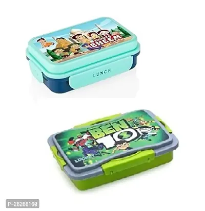 Classic Combo Chhota Bheem  And Ben Ten Kids Lunch Box Plastic Tiffin Box