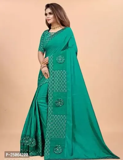 Beautiful Dola Silk Self Pattern Women Saree with Blouse Piece-thumb0