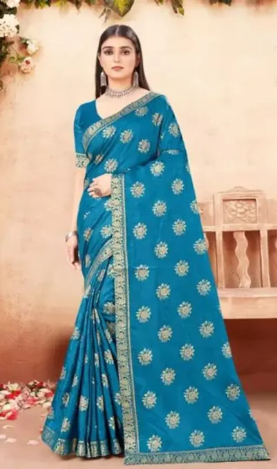 Attractive Art Silk Saree with Blouse piece 