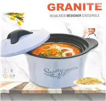 Granite 2200ML Casserole Insulated Thermal Hotpot Hot Cold Food Carrier Storage Stainless Steel Inner for Serving Soup/Dal/Rice/Rotis/Sabji/Kheer/Desserts/Make in India Product (Grey) Serve Casserole-thumb1