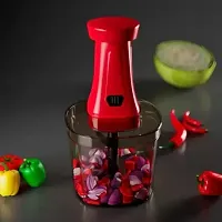 Chopper 5 Blade Push Fruit Chopper with Easy Push Lock Button, Anti Skid Base Vegetable Chopper  (1 x Chopper)-thumb2