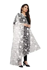 Mahayantra Creation Women's Nylon Mono Net Dupatta for Girls | Embroidery Dyeable Net Dupatta's for Womens | White Net Dupatta for Girls/Womens - Pack of 1-thumb3