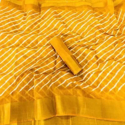 Classic Blend Striped Saree with Blouse piece