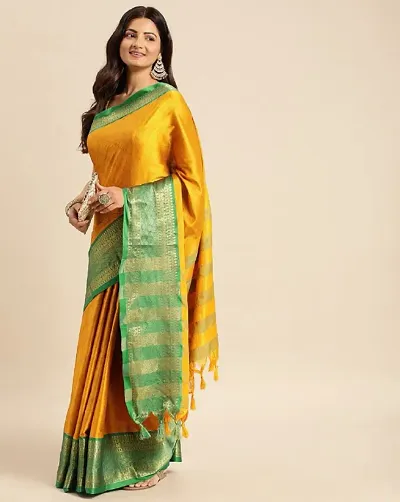 Trendy Silk Wovrn Design Saree With Blouse Piece For Women