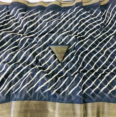 Hot Selling Cotton Blend Saree with Blouse piece 