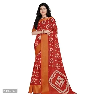 Stylish Cotton Bandhani Printed Saree With Blouse Piece-thumb0