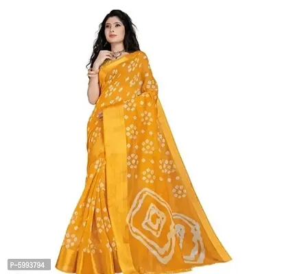 Stylish Cotton Bandhani Printed Saree With Blouse Piece