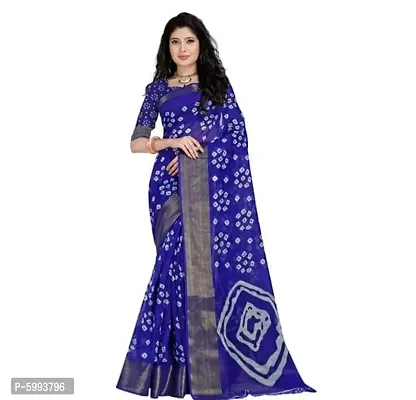 Stylish Cotton Bandhani Printed Saree With Blouse Piece