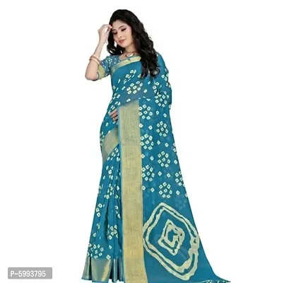 Stylish Cotton Bandhani Printed Saree With Blouse Piece