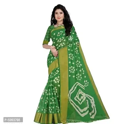 Stylish Cotton Bandhani Printed Saree With Blouse Piece