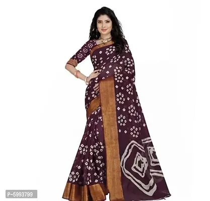 Stylish Cotton Bandhani Printed Saree With Blouse Piece