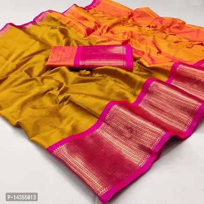 MUSTARD COLOUR SILK SOLID JACQUARD SAREE