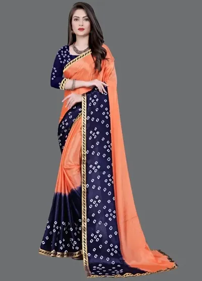 Crepe Multicoloured Sarees with Blouse Piece