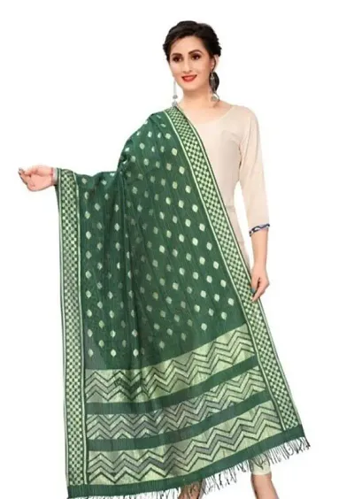 Chaukhat Women's And Girls Designer Rassal Net With Self Zari Work Dupatta Set 2.25 M Free Size