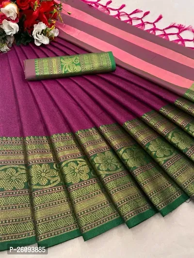 Classic Cotton Silk Jacquard Saree with Blouse piece