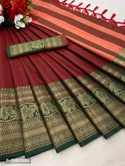 Classic Cotton Silk Jacquard Saree with Blouse piece