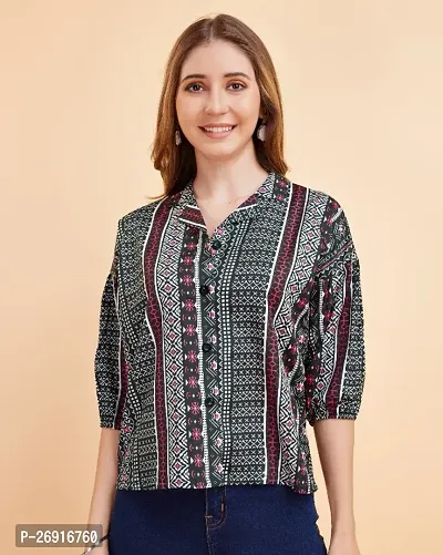Classic Crepe Printed Tops for Women